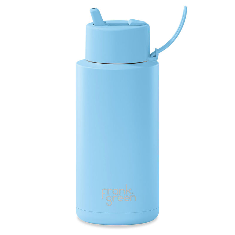 frank green 34oz Reusable Bottle with Flip Straw Lid Sky Blue image number 0